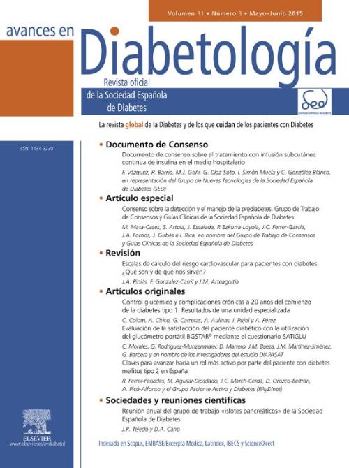 Artículo UMH en Revista Avances en Diabetología diabetes mellitus tipo 2 portada